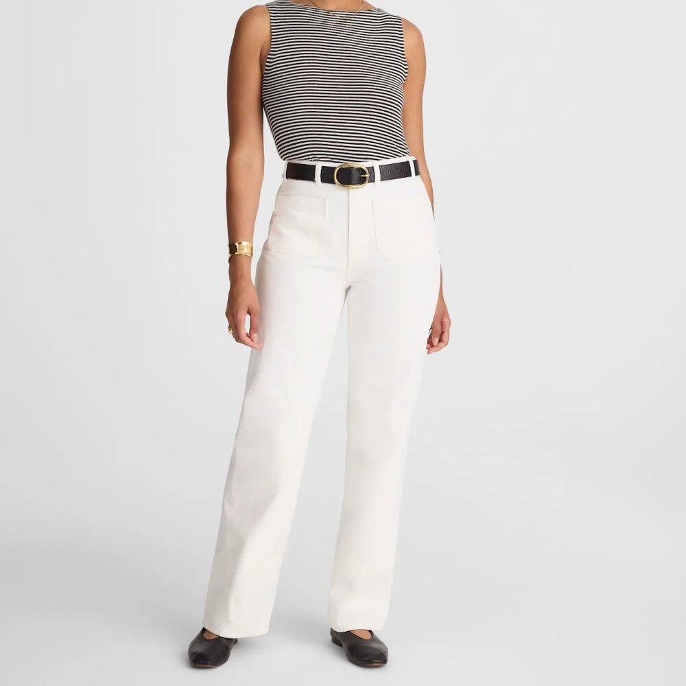 Madewell The Curvy Cleo Straight Jean in White